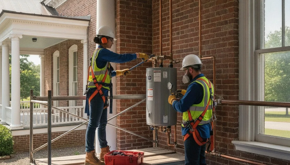 Raleigh, NC plumbing repair service team on-site for residential pipe and leak repair