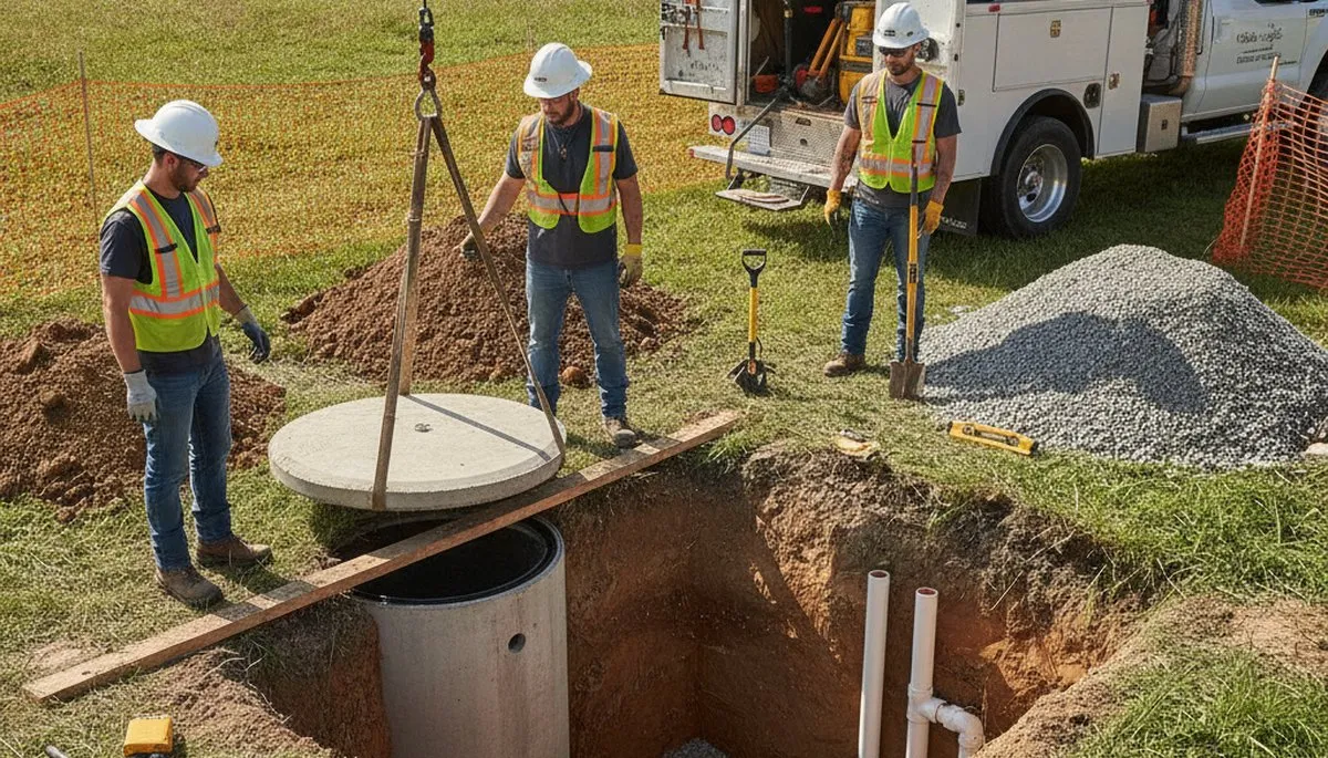 Raleigh, NC septic repair plumber inspecting home sewer system for service call