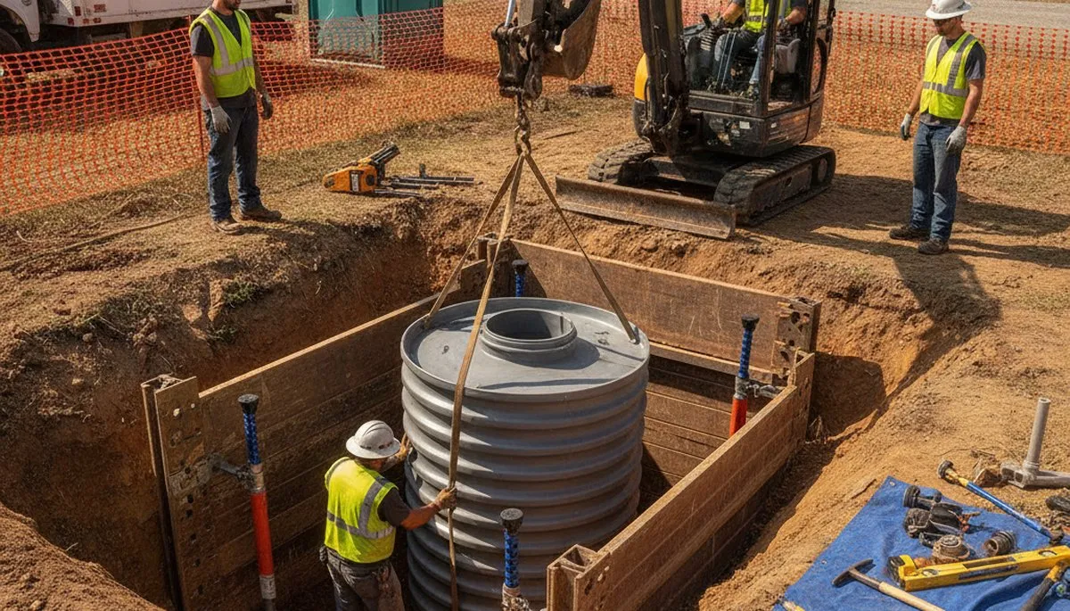 Septic tank installation for Raleigh, NC home by professional plumbers
